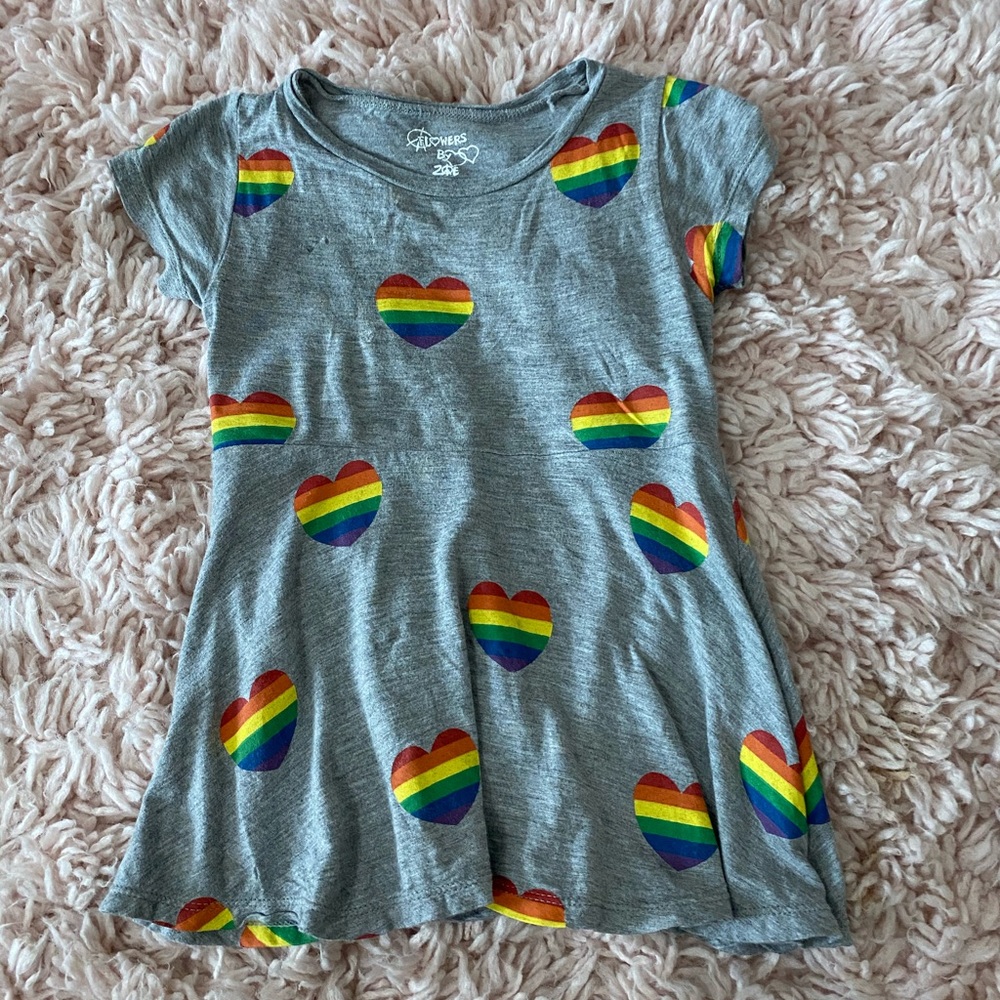 Flowers by Zoe rainbow heart dress